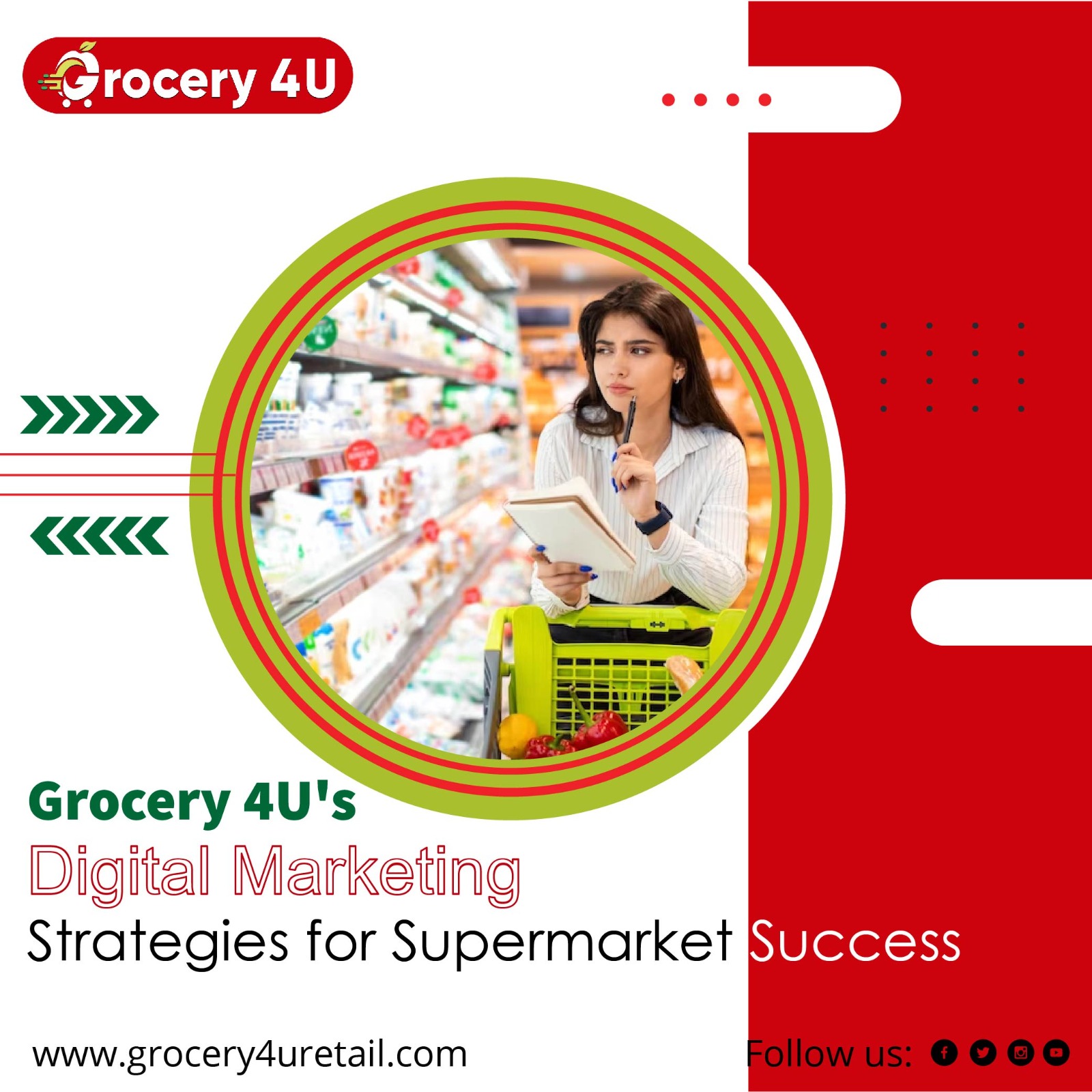Supermarket interior showing consumer decision making and digital strategies